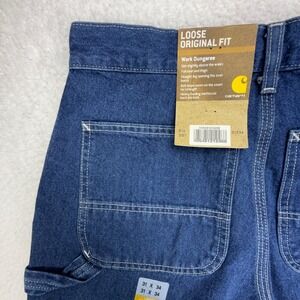 Carhartt Work Dungaree Denim Jeans Mens 31x34 B13 DST Darkstone NWT NOS